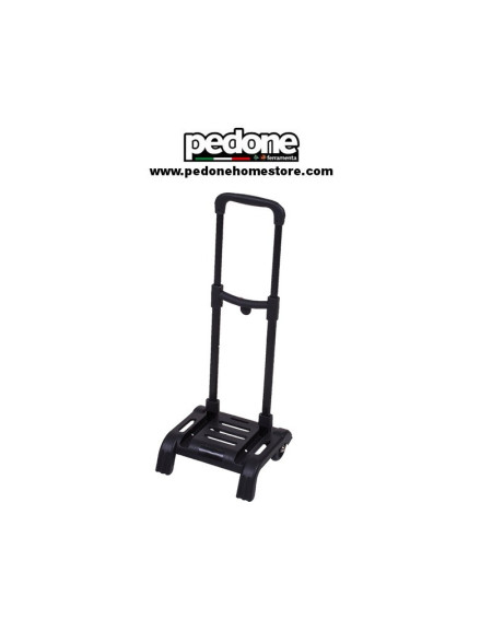 Carrello trolley Scuola portapacchi richiudibile in plastica nero con 2 ruote