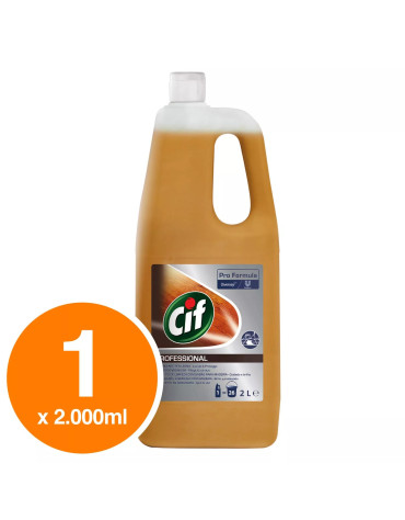 Cif Detergente Legno Professional Sporco Grasso Unto Impronte Lucentezza 2000ml