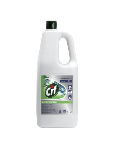 DETERGENTE CIF GEL CON CANDEGGINA PROFESSIONAL 2L Detergente in crema per bagni e cucine