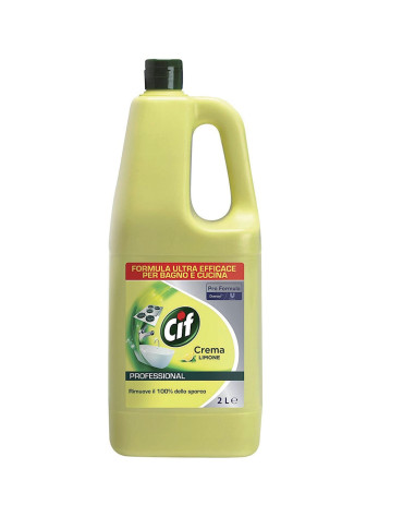 Cif Crema Limone 2 Litri per Bagno e Cucina Sporco Ultra Efficace